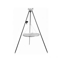 Cookking - Barbecue Treppiede da 180 cm con griglia in acciaio inox da 80 cm + verricello