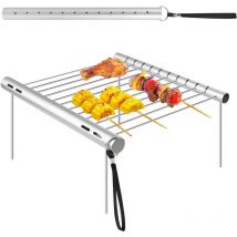Umnuou - Barbecue Grilles Portable, Barbecue au Charbon de Bois, Grille de Barbecue Pliante en Acier Inoxydable, Mini-Gril de Camping Portable Pour