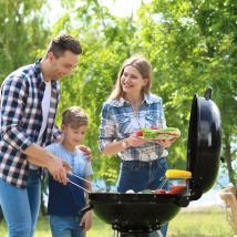 Gardebruk - Barbecue sphérique au charbon de bois noir ø 54 cm mobile 2 roues grille de maintien au chaud bac à cendres