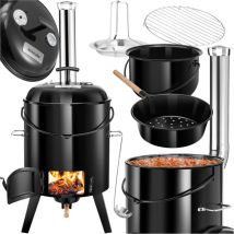 Tectake - Barbecue multifonction rocket 5-en-1, capacité de 17L accessoires inclus -