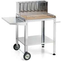 Ompagrill - barbecue a legna/carbone best steel 56659/x in acciaio inox, 110x60x109 cm