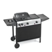 Barbecue À Gaz 4080 Double – 2 Brûleurs Inox 3,75 Kw – Plaque En Fonte Émaillée Double Face – Couvercle Avec Thermomètre – Ompagrill