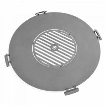 Cookking - Barbecue Plaque en acier inox pour braséro 98 cm avec une grille 46 cm et 4 poignées