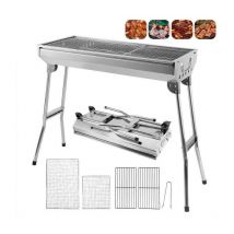 Sifree - Barbecue à Charbon, bbq Grill Démontable Pliable Portable en Acier pour Pique-Nique, Voyage, Jardin, Camping (xl, Argent-1)