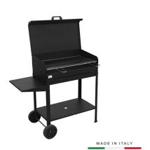 Mille - barbecue rettangolare a carbonella 'stella' con ruote - griglia CM.57,5X37