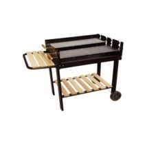 Barbecue rettangolare con ripiani legno 'texas' - bracere cm.75x50 1 pezzi Lapillo
