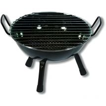 Visiodirect - Barbecue rond vitrifié pour table en Acier inoxydable coloris Noir - 32 x 20 cm