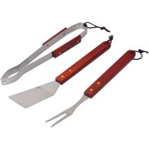 Barbecue Set 3 pièces Filde fourche et spatule en acier manche en bois en acier inoxydable