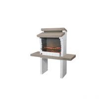 Barbecue Sondrio en be'ton re'fractaire avec foyer 'Micronit' avec grill 140x59x147,5 cm fonctionnement au charbon