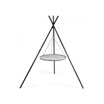 Barbecue Treppiede "tipi" da 210 cm con Griglia in Acciaio Inox da 80 cm