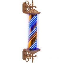 Barberpub - Barber Pole Barbierstab, Friseurstange Retro Stil Licht, Drehbaren Blau Gold Weiß LED-Streifen für Barbershop, 100.5 cm Barbier Stange