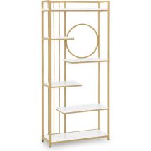 Barberpub - Bücherregal, Standregal mit 6 Ebenen, Büroregal mit Metallrahmen, Regal für Büro, Wohnzimmer, Schlafzimmer, Küche, Nagelstudio,