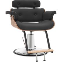 Barberpub Friseurstuhl Friseursessel Höhenverstellbar Vintage Retro 8261, Schwarz