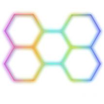 Barberpub - Hexagon led Garage Light, 7200LM Hexagon led Beleuchtung für Werkstatt, Friseursalon, 5 Grid (LP007/RGB)