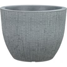 Scheurich - Barceo 40, bac à plantes/pot à fleurs/jardinière, cylindrique, coloris: Stony Grey, fabriqué avec du plastique recyclé, pour l'extérieur