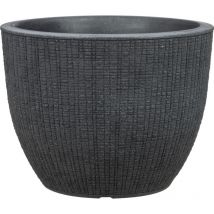Scheurich - Barceo 40, bac à plantes/pot à fleurs/jardinière, cylindrique, coloris: Stony Black, fabriqué avec du plastique recyclé, pour l'extérieur