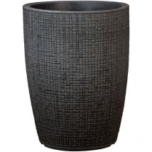 Barceo High 54, vase/pot à fleurs/jardinière, cylindrique, coloris: Stony Black, fabriqué avec du plastique recyclé, pour l'extérieur - Scheurich