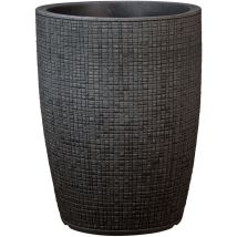 Scheurich - Barceo High 54, Hochgefäß/Blumentopf/Pflanzenkübel, rund, aus Kunststoff Farbe: Stony Black, 39 cm Durchmesser, 53,5 cm hoch, 17 l Vol.