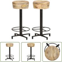 The Living Store Barhocker 2 Stk. 66 cm Mango Massivholz - Barhocker - Mangoholz - Küchenhocker - Wohnzimmerdeko - Möbel