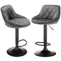Haloyo - Lot de 2 tabourets de bar, tabourets de cuisine avec dossier, tabourets pivotants, tabourets rembourrés, tabourets de comptoir, réglables en