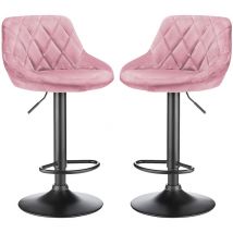 Haloyo - Lot de 2 tabourets de bar, tabourets de cuisine avec dossier, tabourets pivotants, tabourets rembourrés, tabourets de comptoir, réglables en