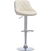 Woltu - 1er Barhocker Barstuhl, leichte reinige Kunstleder, Gute gepolsterte Sitzfläche , Höhenverstellbar, 360° Drehbar, Farbwahl, in creme