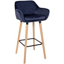 Barhocker Grant Samt dunkelblau