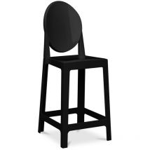 Privatefloor - Barhocker Mit Rückenlehne - Transparentes Design - 65cm - Victoria Queen Schwarz
