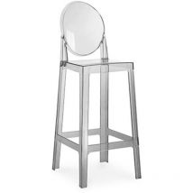Barhocker mit Rückenlehne - Transparentes Design - 75cm - Victoria Queen Grau transparent