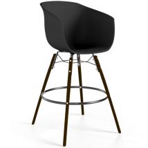 Barhocker - Skandinavisches Design - Dunkle Holzbeine - Pirela Schwarz