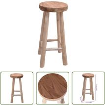 The Living Store Barhocker Teak Massivholz - Teak Stuhl - Barhocker - Gartenstuhl - Outdoor Möbel - Rustikal