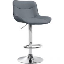 Barhocker Vonore Kunstleder grau chrom