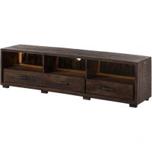 Massivmoebel24 - bark 217 Meuble tv en bois d'acacia - laqué / marron foncé 175x40x47 - marron