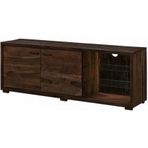 Massivmoebel24 - bark 212 Mobile Tv in legno di acacia laccato / marrone 175x40x63 - marrone scuro