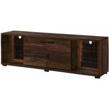 Bark 213 Mobile Tv in legno di acacia laccato / marrone 200x40x63 - marrone scuro