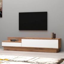 Barko Meuble Tv 100 % Mélamine Pin Atlantique, Blanc