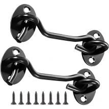 Mumu - Barn Door Hooks Pack, 3' Hook and Eye Cabin Hook and Eye Swivel Hook for Sliding Doors Bedroom