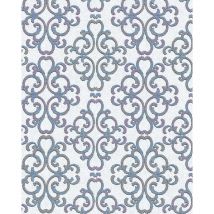 Barock Tapete Edem 85037BR30 Tapete strukturiert mit Ornamenten glänzend weiß türkis-blau lila silber 5,33 m2