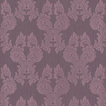 Profhome - Textiloptik Tapete 956305 Textiltapete strukturiert im Barock-Stil matt violett 5,33 m2