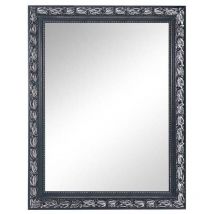 Barock Wandspiegel tanja mit Holzrahmen Schwarz-Silber 55x70 cm