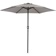 Ombrellone da Giardino Terrazzo Balcone, Ombrellone Parasole con Palo Centrale Regolabile, ø 2,70 m x 2,36 m, Colore Grigio - Baroni Home