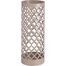 Portaombrelli Design Moderno Porta Ombrelli in Metallo Classic Tortora con 2 Gancini e Vaschetta Scolapioggia Rimovibile 19X19X49 cm (Tortora)