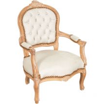 Biscottini - Baroque bed armchair 73x50x51 cm Louis xvi chair French style Upholstered armchair bedroom Mini armchair room with armrests