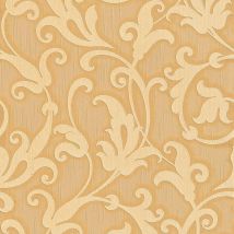 Profhome - Empapelado aspecto textil 954903 papel pintado textil texturado de aspecto textil mate naranja oro amarillo 5,33 m2
