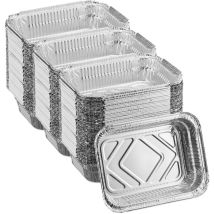 Relaxdays - Barquette en aluminium, lot pratique de 150, forme rectangulaire, l x p : 18,5 x 13 cm, argentée