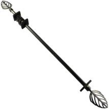Barra cortina metal oro-negro 120-210 cm 3799 , Barra de cortina de metal extensible en color oro/negro. - Conteras con forma de hoja. - Incluye