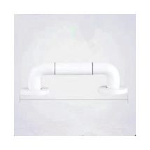 Cyslmuk - Barra de Agarre para Inodoro Blanca de 30 cm, Barras de Agarre para Baño con Mango Antideslizante de Acero Inoxidable, Barra de Agarre para