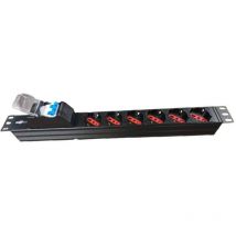 Item - Barra de alimentación Elemento horizontal de 6 Enchufes con interruptor de circuito 20680