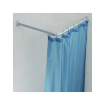 Saniplast - Barra de cortina de aluminio blanco 80x80 cm