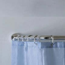 Saniplast - Barra de cortina de aluminio cromado 80-170 cm